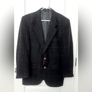 Vintage Burberry 100% Pure Camel Hair Plaid Blazer